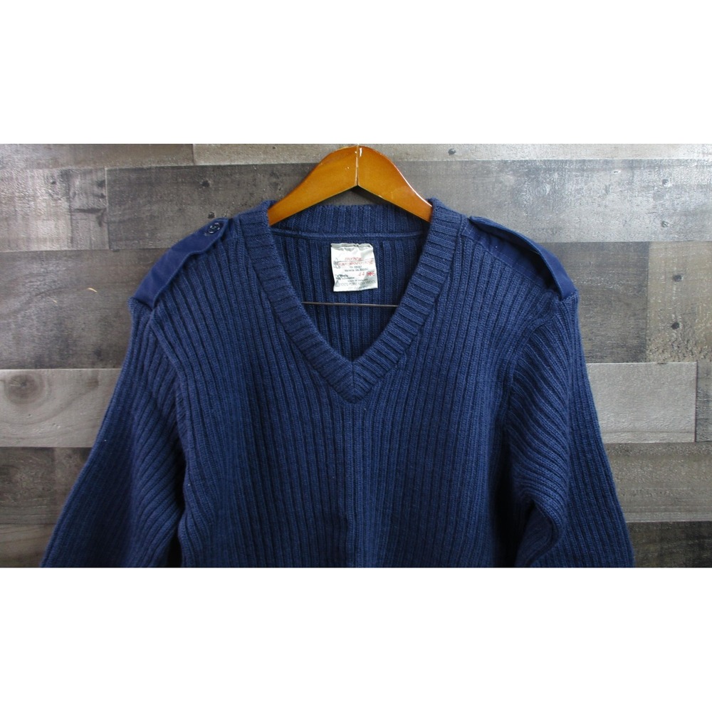 Vintage Brigade Quartermasters Sweater Mens 44 Navy Woolly Pully Commando 80s